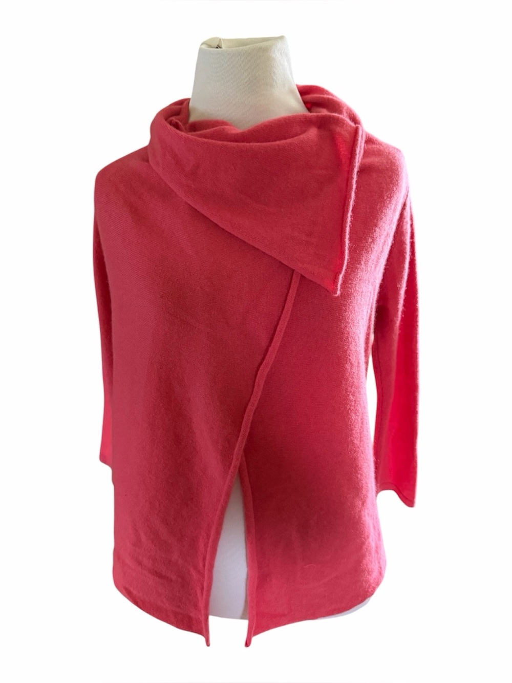 tyler böe Coral Pink Cashmere Blend Open Front Draped Jacket Cardigan – Size XS